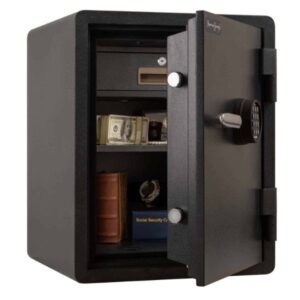 AMSEC FS1814E5 One-Hour Fireproof Home Security Safe open props