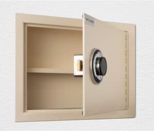 AMSEC WS1014 Wall Safe Open installed empty