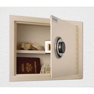 AMSEC WS1014 Wall Safe B- Rated Burglary Open door and props