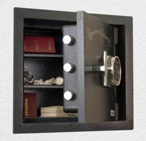 AMSEC WS1214E5 Wall Safe open props