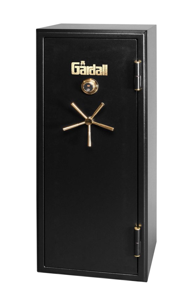 Front view of a closed large size fire lined burglar gun safe