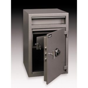 Front view of a b-rated wide-body depository safe
