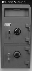 Closed heavy duty dual door deposit safe