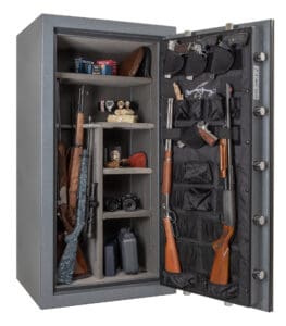 AMSEC NF6030-E5 90-Minute Fire Gun Safes full open props
