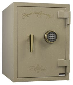 Front view of a closed Two-Hour Fireproof Home Security Safe