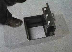 AMSEC B3800 In-Floor Safes installed with human foot props