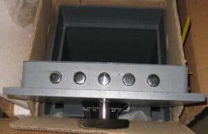 Top view of an opened Commercial In-Floor Safe in cardboard box