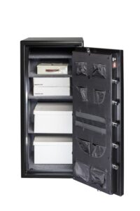 Gardall BGF6024 Matte Finish Gun Safe full open compartment props boxes