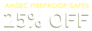 AMSEC Fireproof safes 25% Off banner