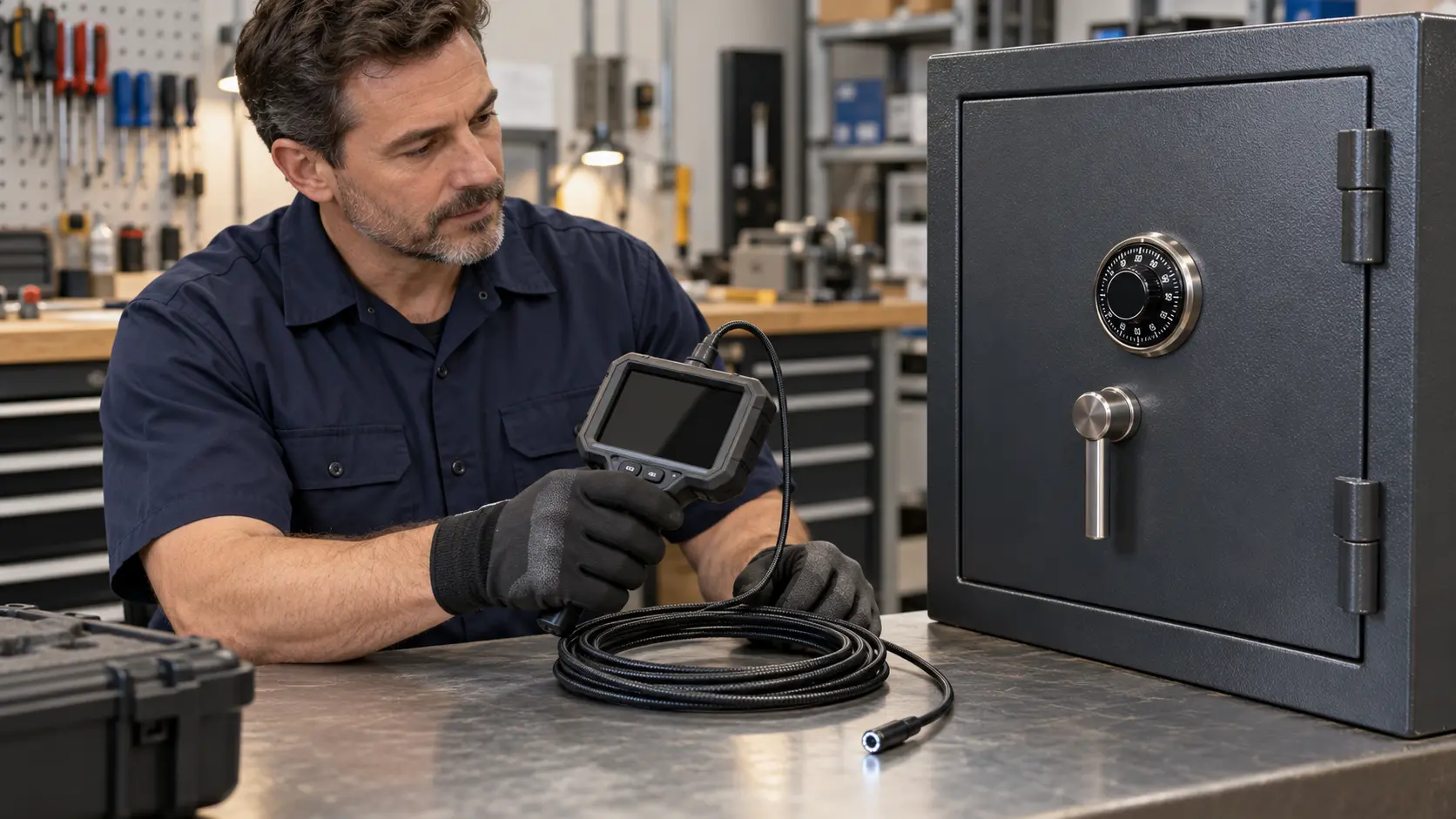 Locksmiths Use Borescopes to open safes